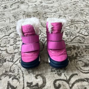 Sorel dark pink toddler snow boots